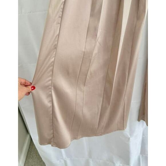 AKIRA Hansel Mocha Satin Palazzo Pant Women's sz. S - Picture 7 of 10